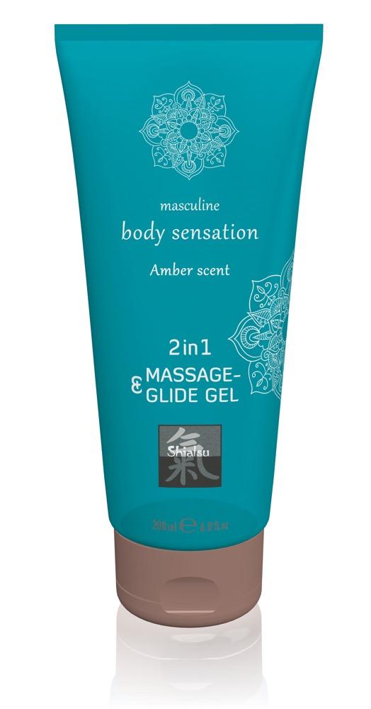 Massage Og Glide Gel 2in1 Amber Scent fra Hot Shiatsu