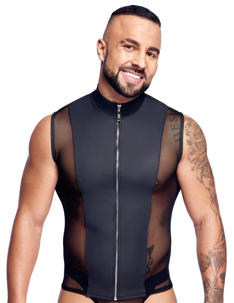 Skjorte I Mat Look Med Powernet Indsatser fra Finesse Homme