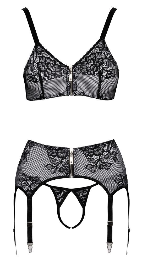 3 Delt Selesæt Med Fint Blondeovertræk fra Cottelli Lingerie