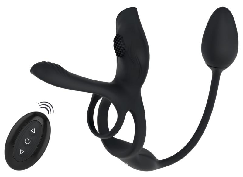 Parvibrator "multi Function" Med Penis  Og Testikelring, Klitoris  Og Analvibrator fra Couples Choice