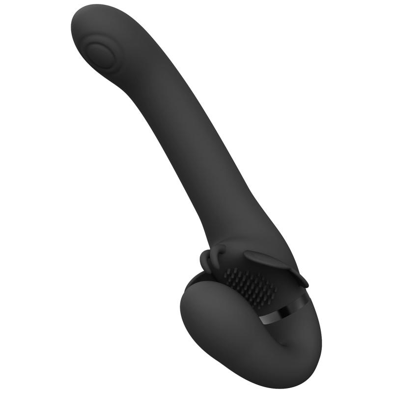 Satu Pulse Wave & Vibrating Strapless Strapon Black fra Vive