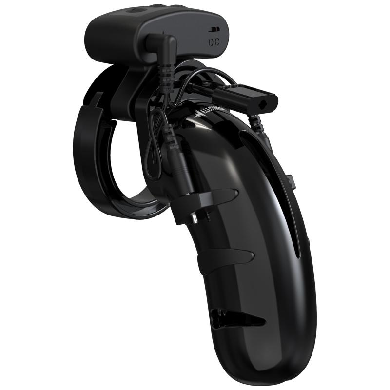 Chastity   4.5" Cock Cage With Electro Blk fra Shots - Mancage