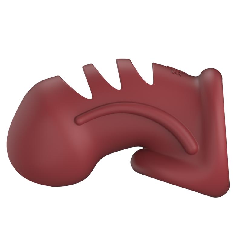 Model 28 Ultra Soft Silicone Chastity Cage Red fra Shots - Mancage