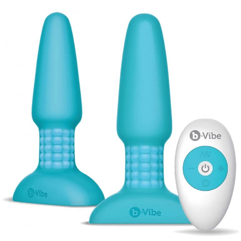 B Vibe Rimming Anal Plug Med Fjernbetjening Sort