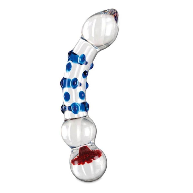 No 18   Glas Dildo Med Knopper fra Icicles