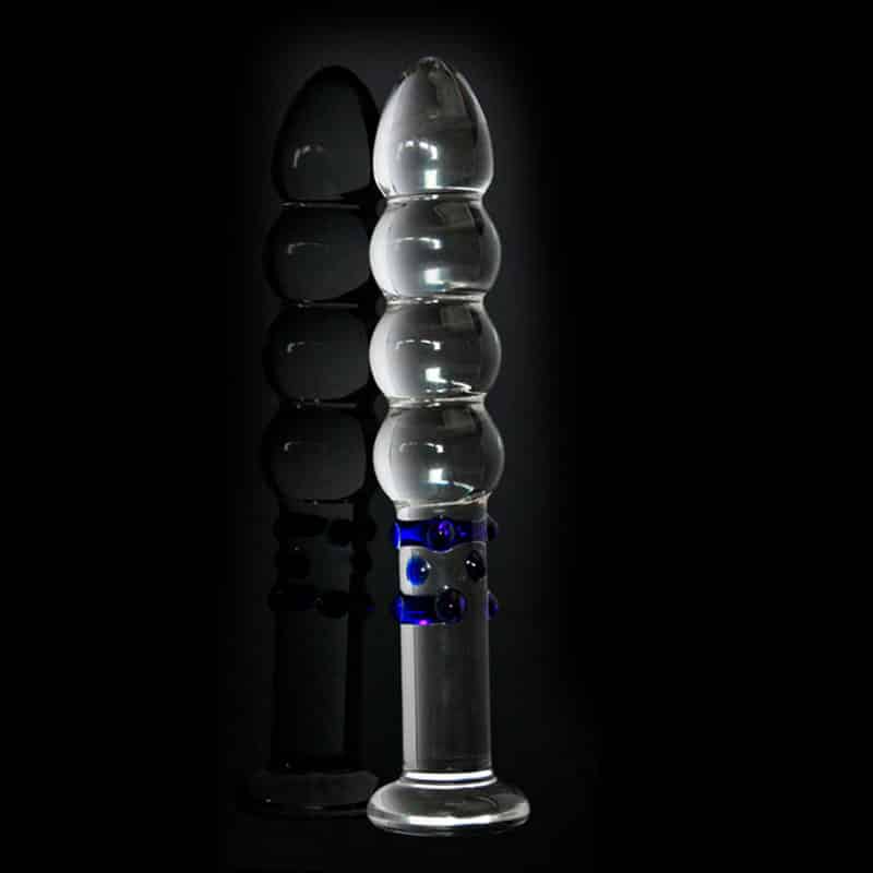 Beaded Glas Dildo fra Celestials