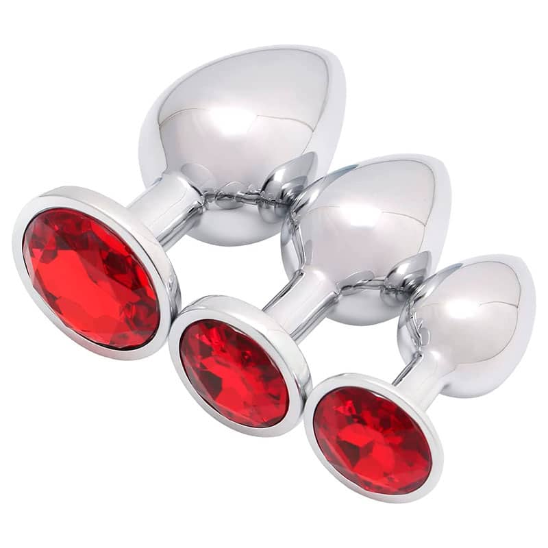 Metal Buttplug Sæt Rød fra Celestials