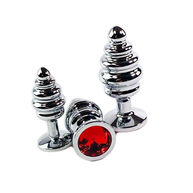 Ribbet Metal Buttplug Sæt fra Celestials