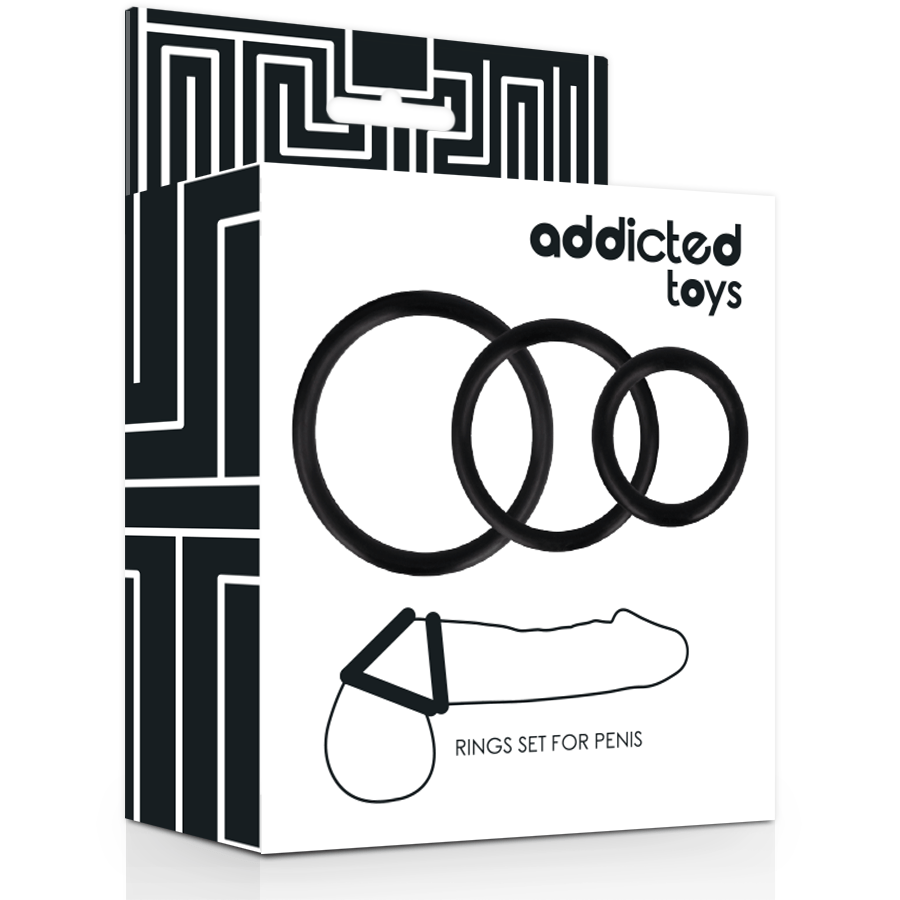 Addicted Toys Penisringe 3 Stk Sort