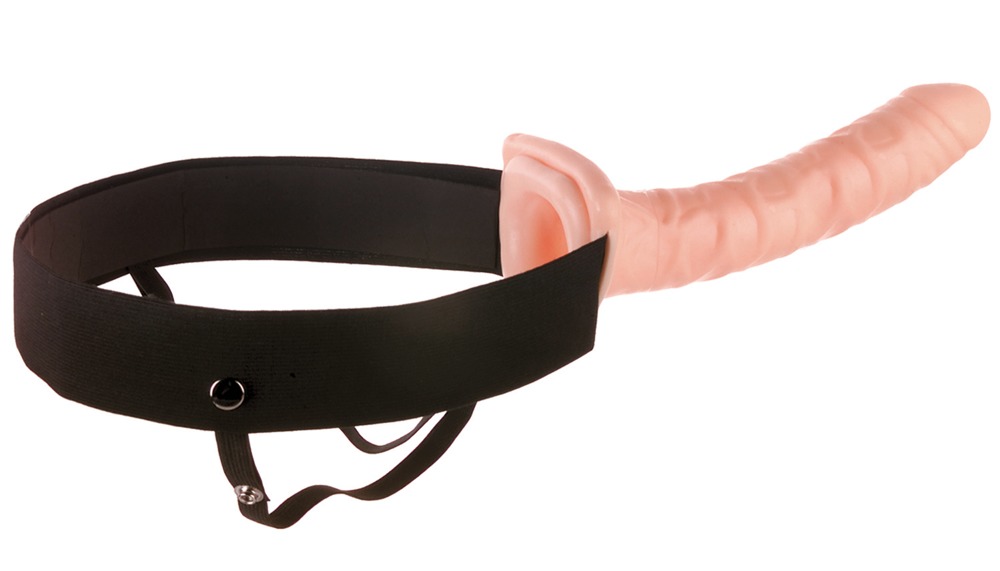 10" Flesh Hollow Strap On fra Fetish Fantasy Series