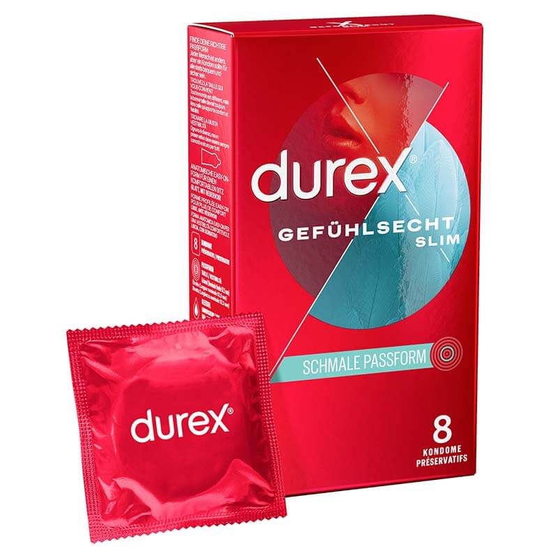 Tynde Slim Fit Kondomer 8 Stk fra Durex