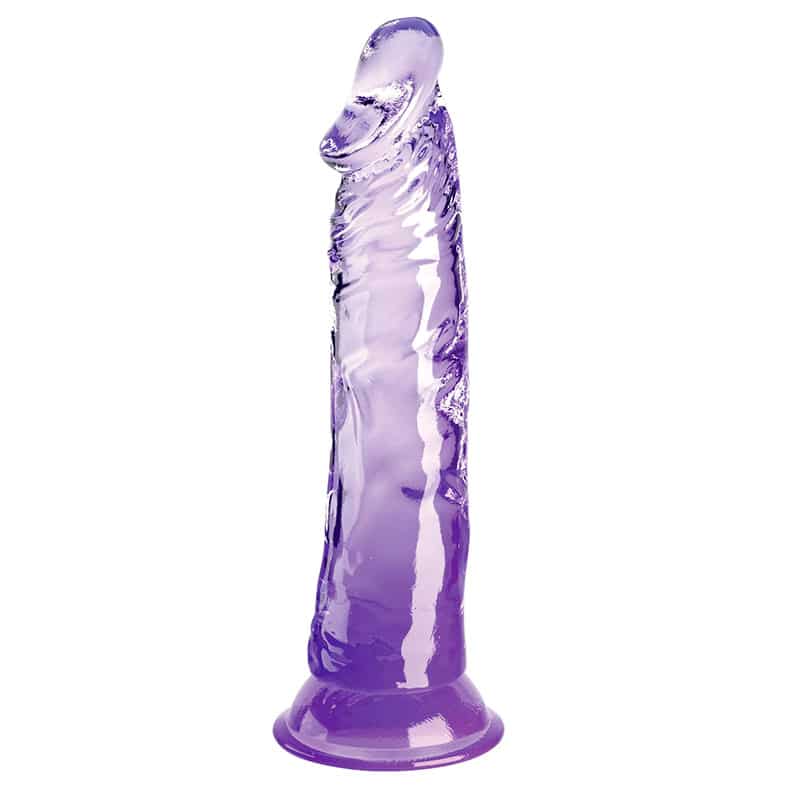 Clear Dildo Med Sugekop 20 Cm   Lilla fra King Cock