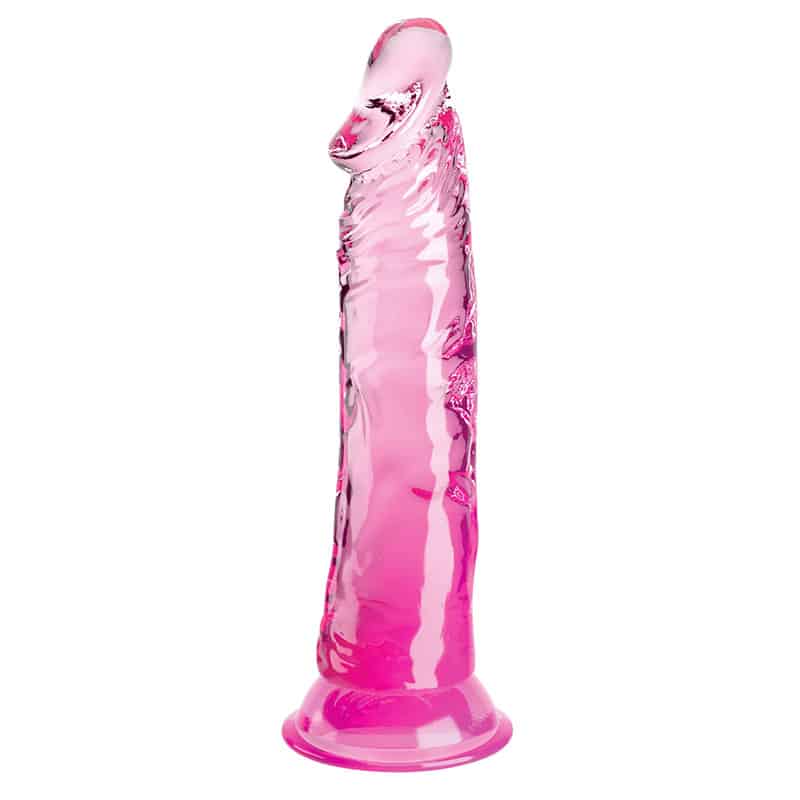 Clear Dildo Med Sugekop 20 Cm   Pink fra King Cock