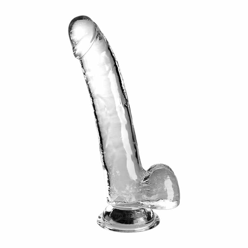 Clear Realistisk Dildo 23 Cm   Transparent fra King Cock