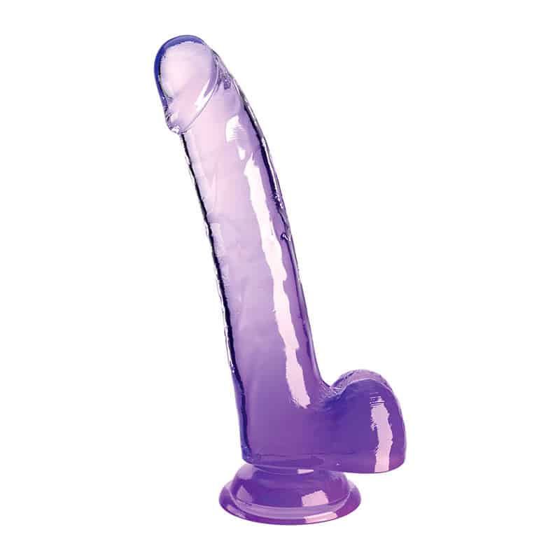 Clear Realistisk Dildo 23 Cm   Lilla fra King Cock