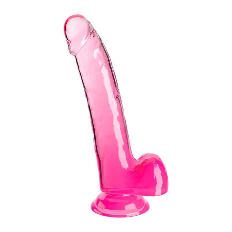 Clear Realistisk Dildo 23 Cm   Pink fra King Cock