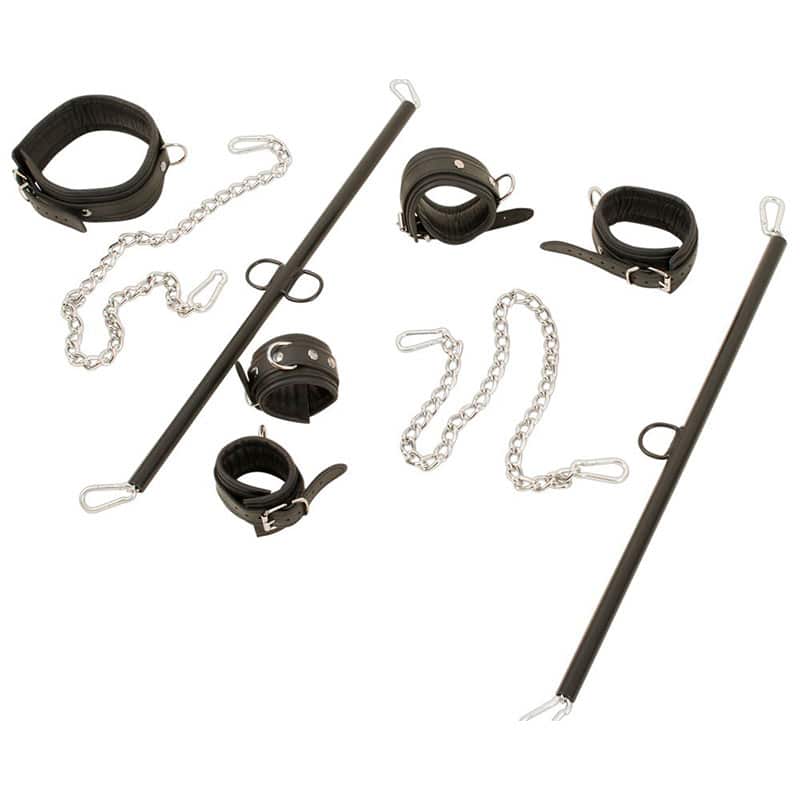 Total Læder Og Metal Cuff Set fra Zado