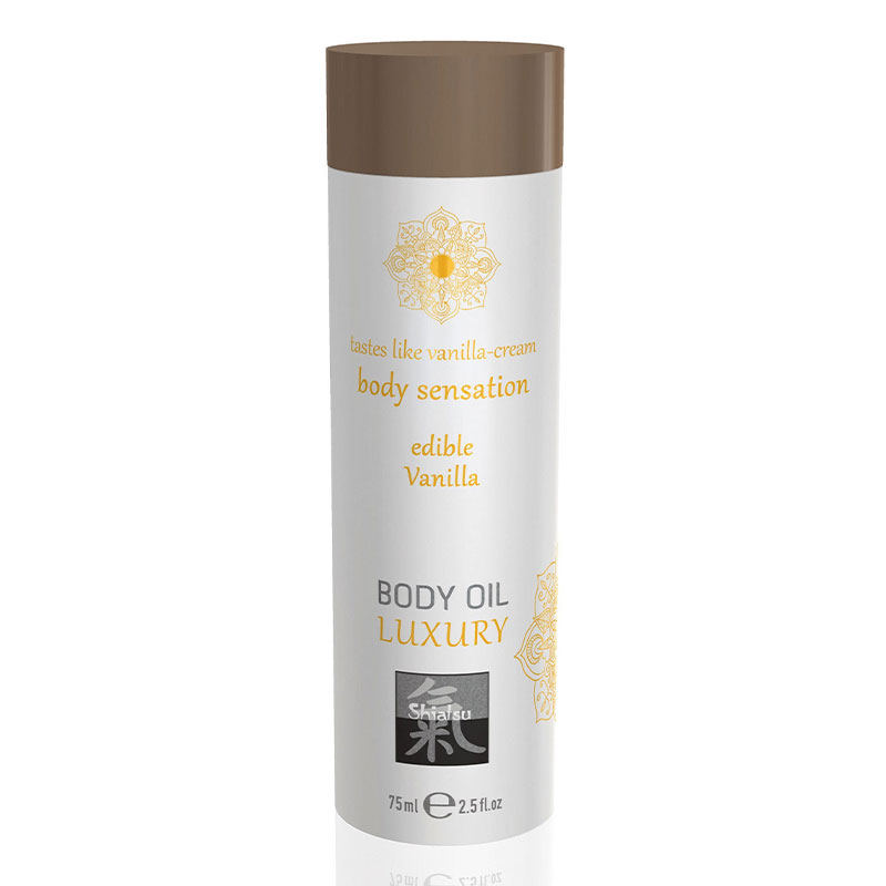 Shiatsu Vanilla Luxury Edible Body Oil 75 Ml fra Hot
