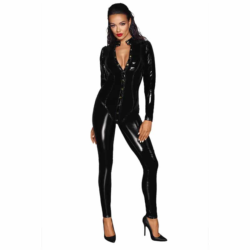 Rosa Lak Look Pvc Catsuit    fra Noir Handmade