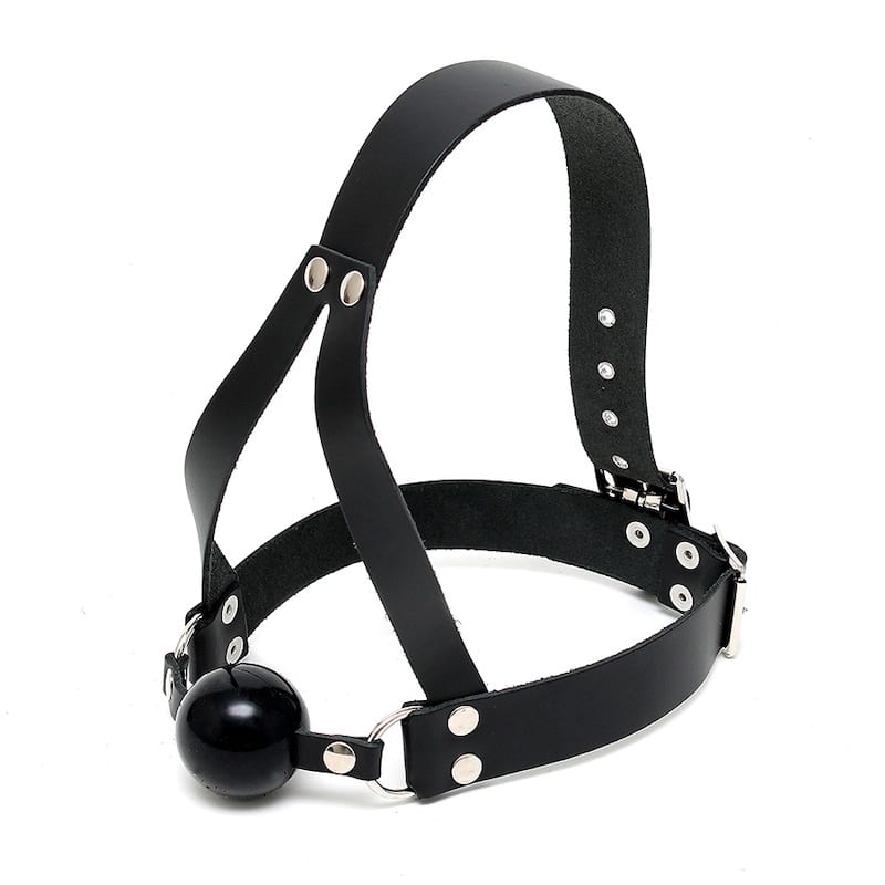 Bondage Play Headstrap Gagball fra Rimba