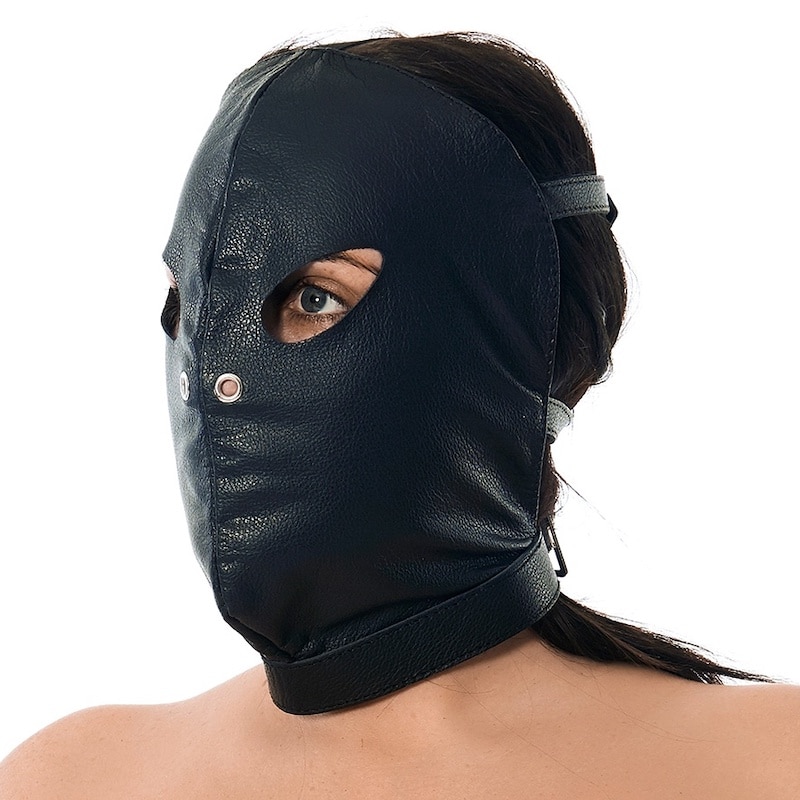Bondage Play Læder Hoved Maske fra Rimba