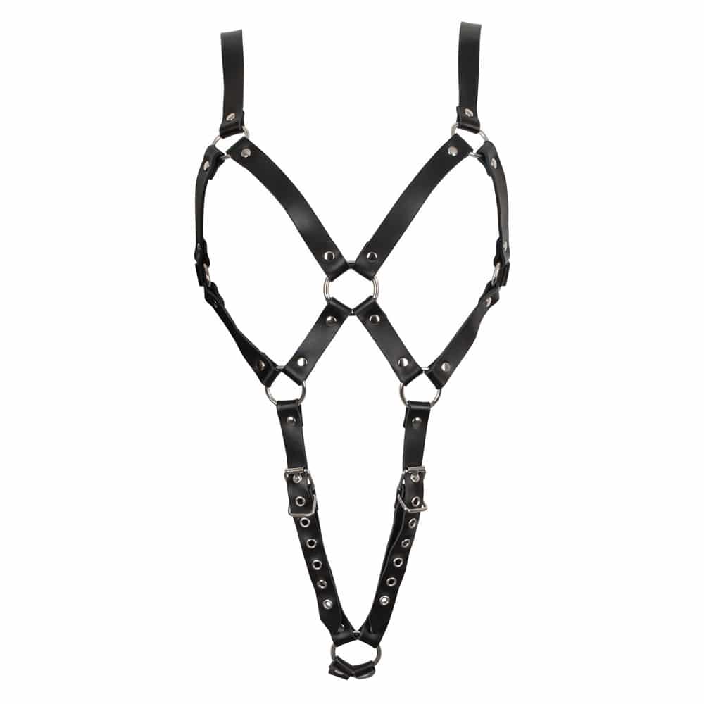 Sort Læder Body Harness   S M fra Zado
