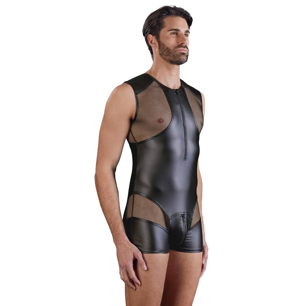 Sort Jumpsuit Til Mænd I Mat Look   S fra Nek