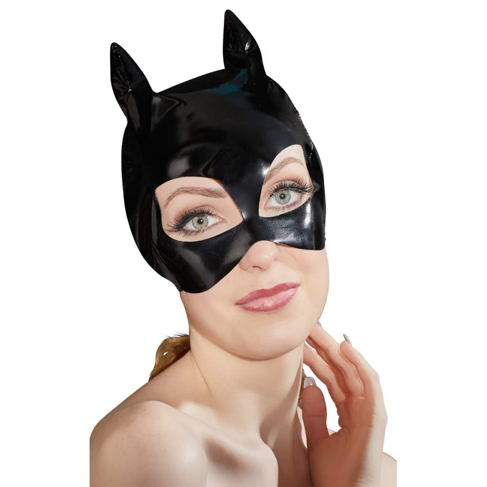 Lak Maske Med Katteøre fra Black Level