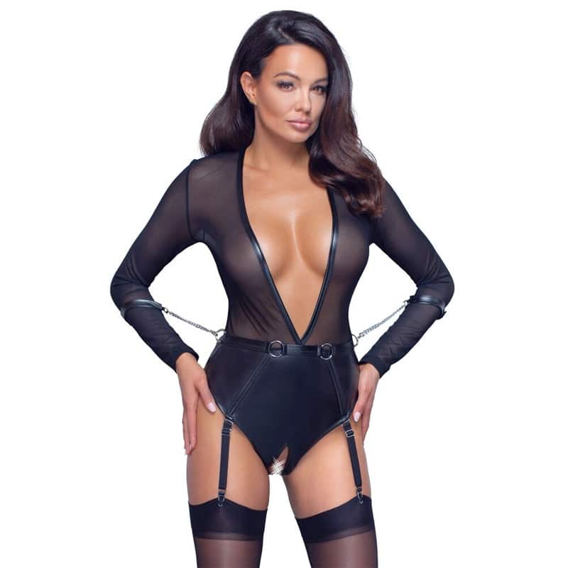 Bondage Taylor Bundløs Bodystocking Sort   S fra Cottelli