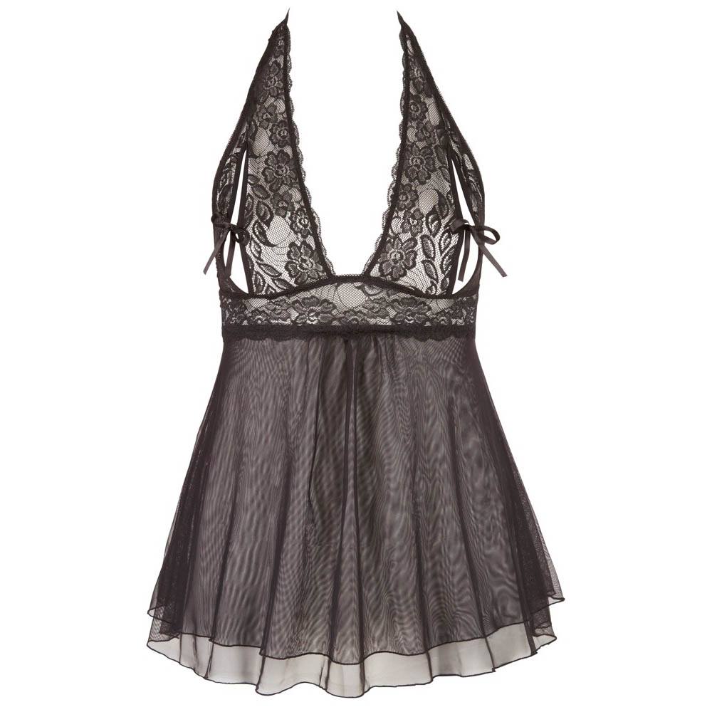 Curves Blonde Babydoll Sort    fra Cottelli