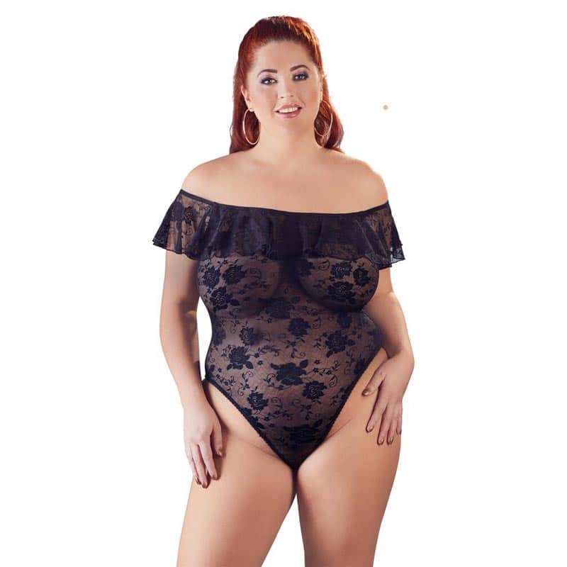Curves Josie Bodystocking Sort    fra Cottelli