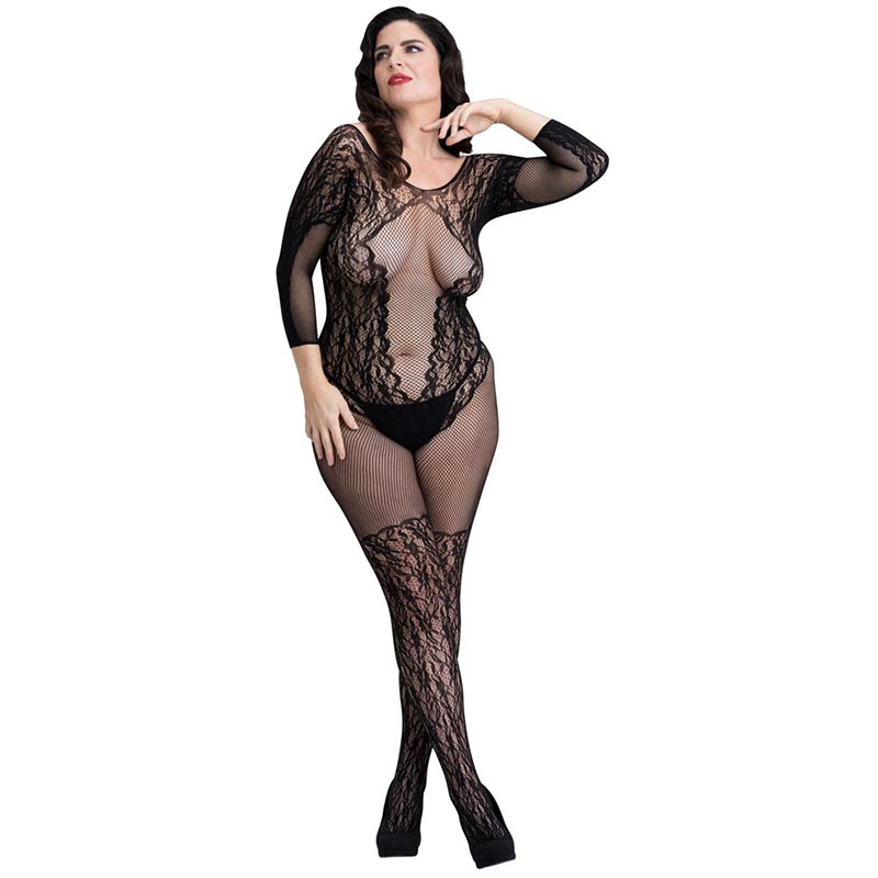 Captivate Catsuit Sort   L  fra Fifty Shades Of Grey
