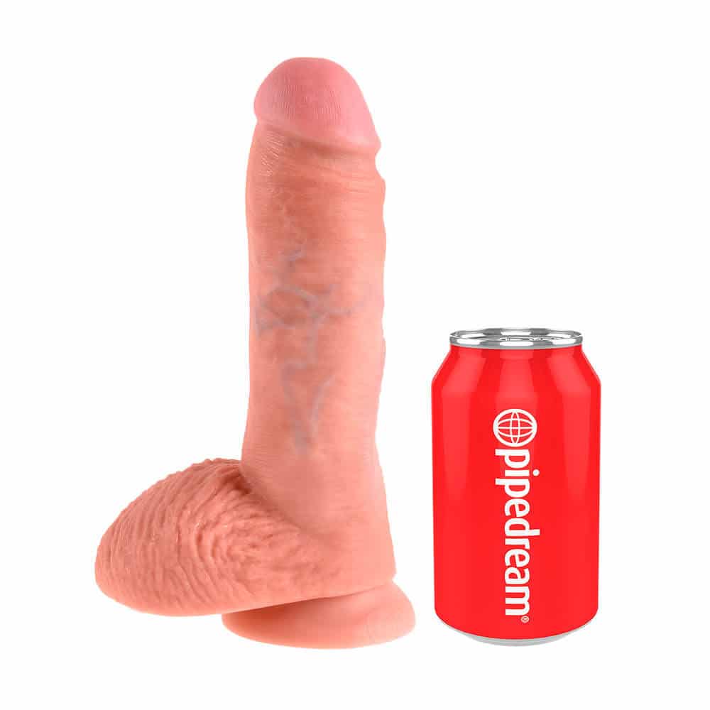 â® Realistisk Dildo Med Kugler 20 Cm fra King Cock