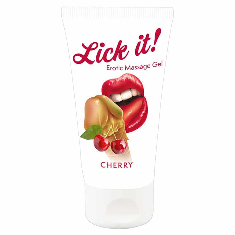 Erotisk Massage Gel Kirsebær fra Lick It