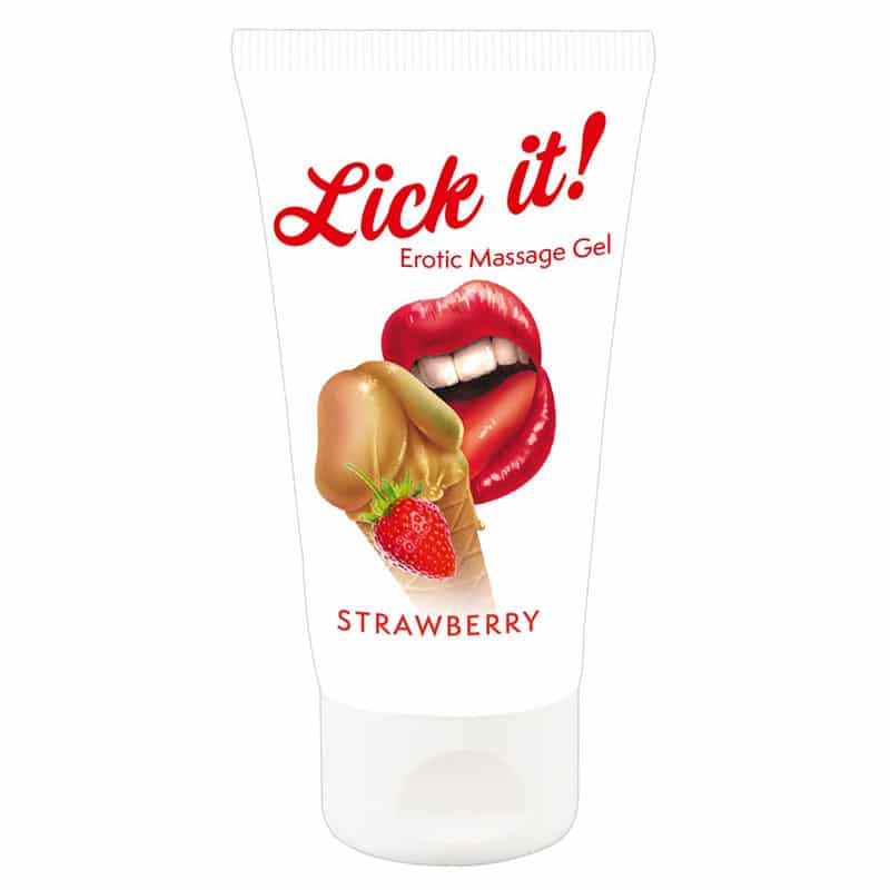 Erotisk Massagegel Jordbær fra Lick It