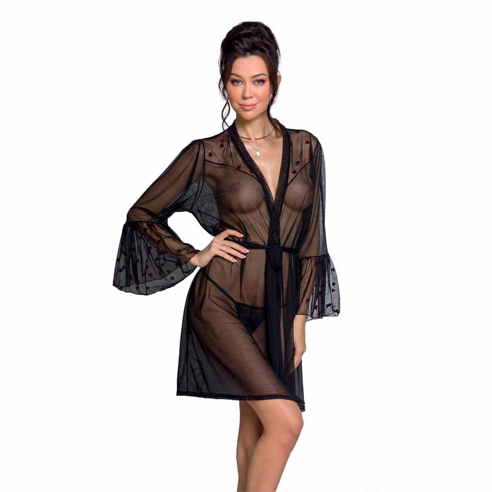 Lovelia Kimono Sort   S M fra Passion