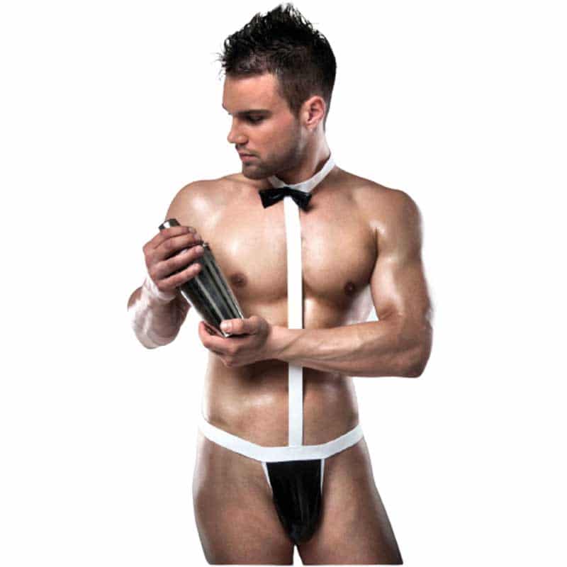 The Bartender Body Streng Til Mænd Sort Og Hvid   S M fra Passion
