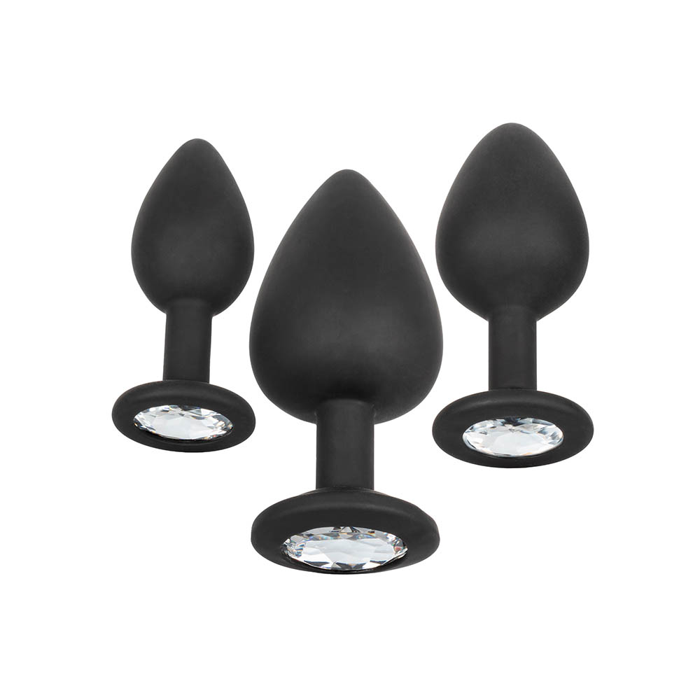 Sort Buttplug Sæt Med 3 fra Calexotics