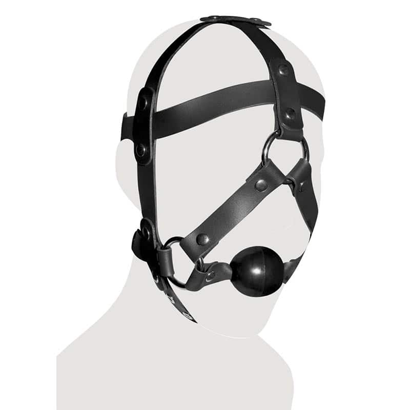 Læder Harness Med Gagball fra Zado