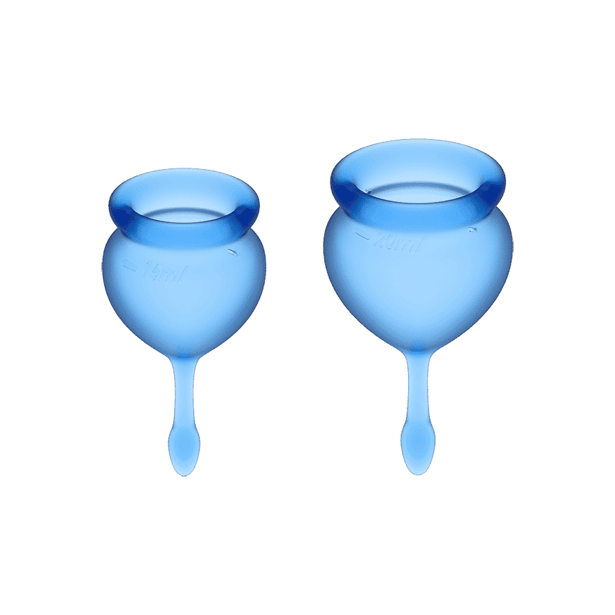 Feel Good Menstruationskop 2 Pak   Mørkeblå fra Satisfyer