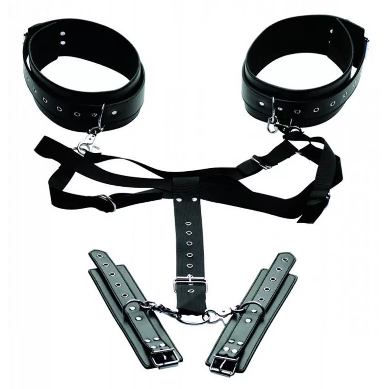 Acquire Easy Access Thigh Harness With Wrist Cuffs fra Made By Lei